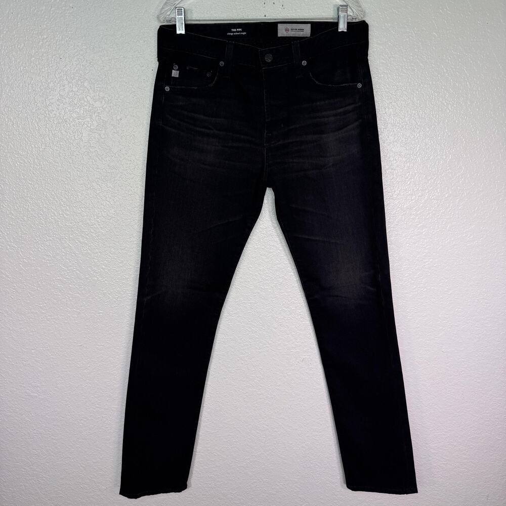 AG Adriano Goldschmied The Pipe Jeans Mens 32 Vintage Tailored Straight Black